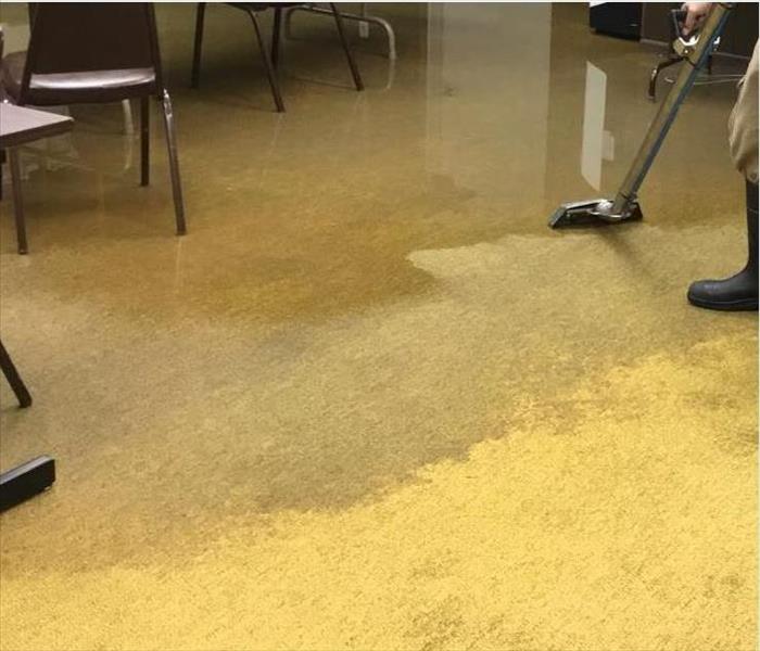 Facility floor damaged by water